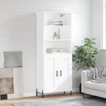 vidaXL Dulap înalt, alb, 69,5x34x180 cm, lemn compozit vidaXL Dulap înalt, alb, 69,5x34x180 cm, lemn compozit