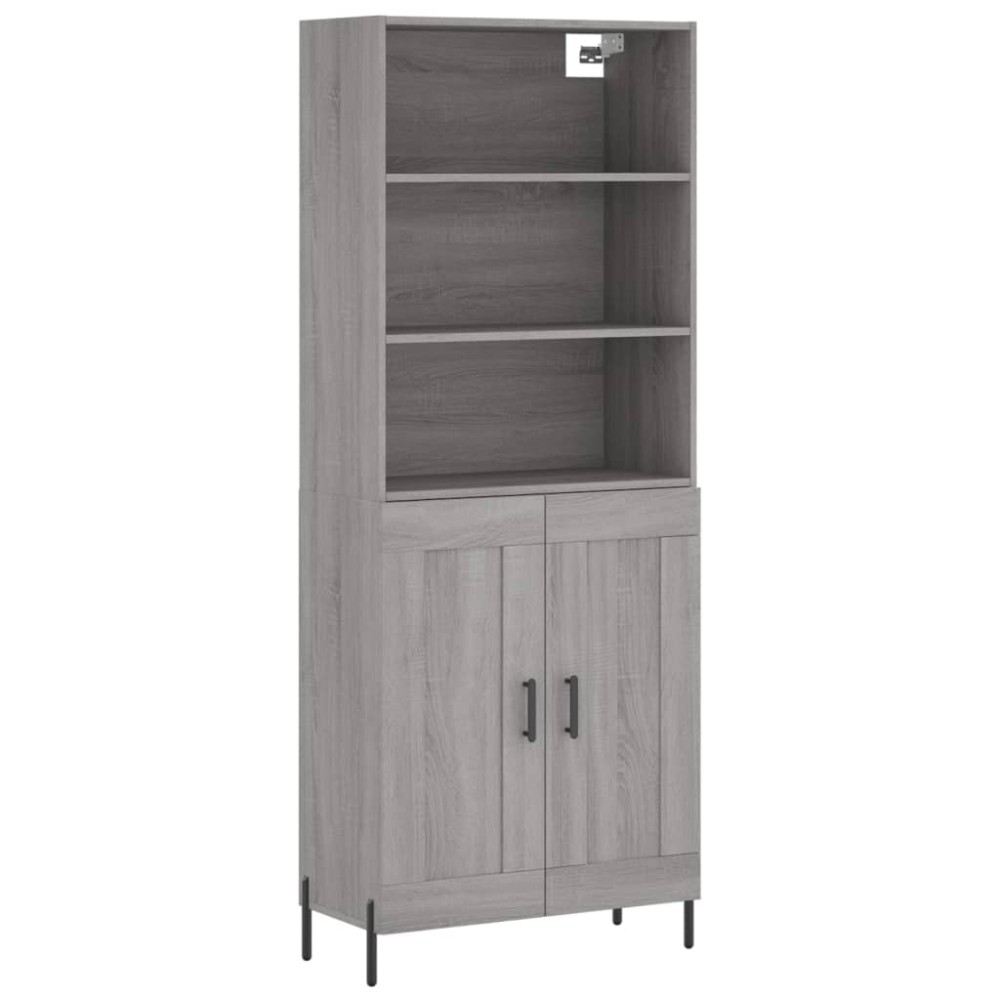 vidaXL Dulap înalt, gri sonoma, 69,5x34x180 cm, lemn compozit