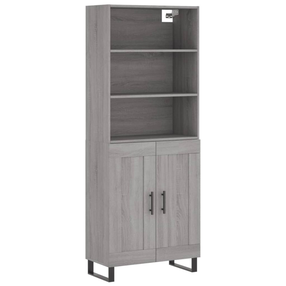 vidaXL Dulap înalt, gri sonoma, 69,5x34x180 cm, lemn compozit