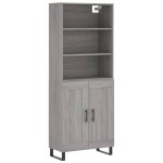 vidaXL Dulap înalt, gri sonoma, 69,5x34x180 cm, lemn compozit