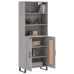 vidaXL Dulap înalt, gri sonoma, 69,5x34x180 cm, lemn compozit