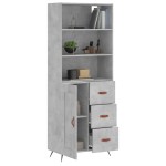 vidaXL Dulap înalt, gri beton, 69,5x34x180, lemn compozit