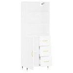 vidaXL Dulap înalt, alb, 69,5x34x180 cm, lemn compozit
