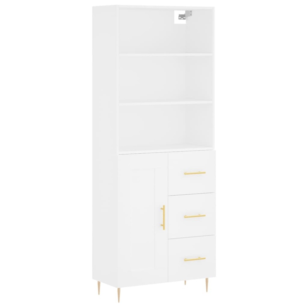 vidaXL Dulap înalt, alb, 69,5x34x180 cm, lemn compozit