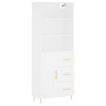 vidaXL Dulap înalt, alb, 69,5x34x180 cm, lemn compozit