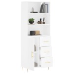 vidaXL Dulap înalt, alb, 69,5x34x180 cm, lemn compozit