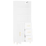 vidaXL Dulap înalt, alb, 69,5x34x180 cm, lemn compozit