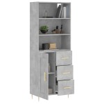 vidaXL Dulap înalt, gri beton, 69,5x34x180, lemn compozit