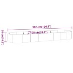 vidaXL Strat înălțat grădină 322x100x36 cm oțel vopsit electrostatic