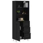 vidaXL Dulap înalt, negru, 69,5x34x180 cm, lemn compozit