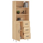 vidaXL Dulap înalt, stejar sonoma, 69,5x34x180 cm, lemn compozit