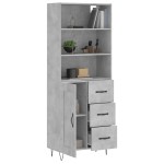 vidaXL Dulap înalt, gri beton, 69,5x34x180, lemn compozit