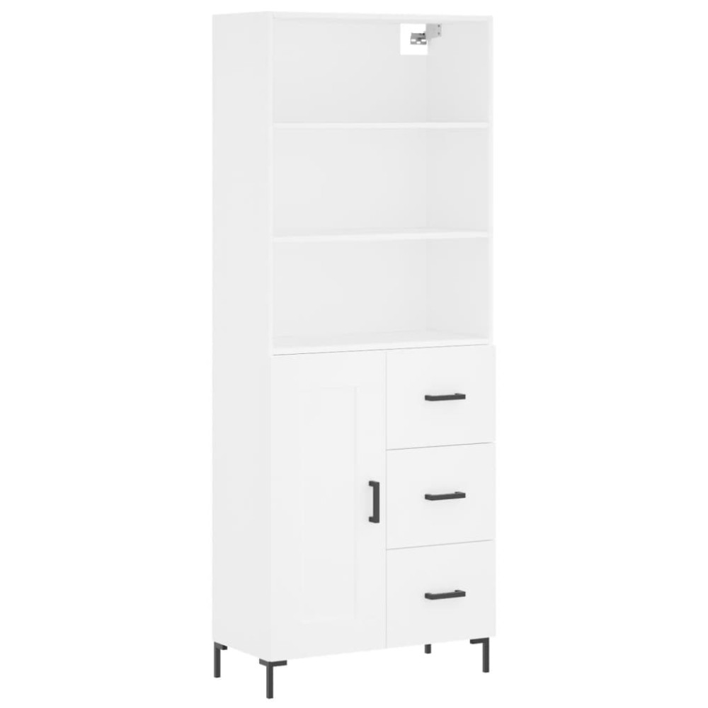 vidaXL Dulap înalt, alb, 69,5x34x180 cm, lemn compozit