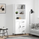 vidaXL Dulap înalt, alb, 69,5x34x180 cm, lemn compozit