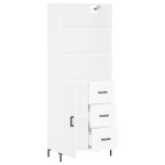 vidaXL Dulap înalt, alb, 69,5x34x180 cm, lemn compozit