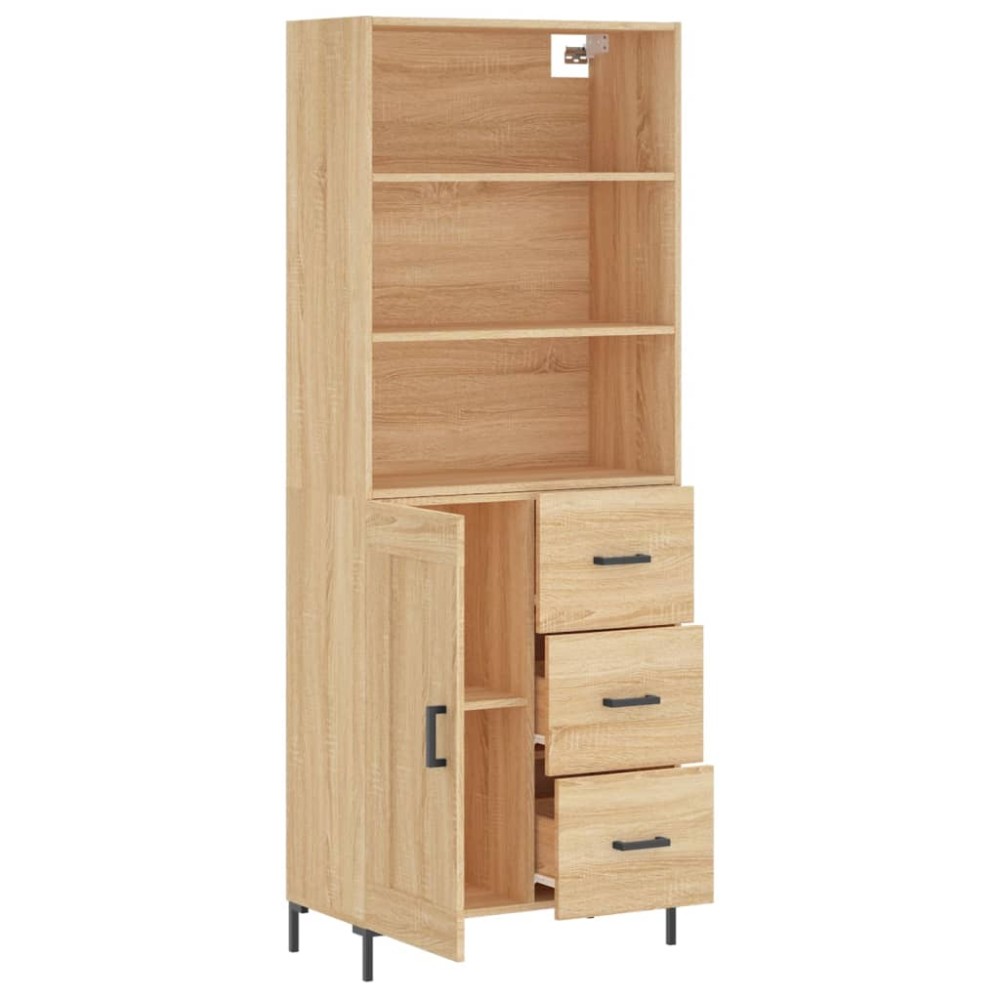 vidaXL Dulap înalt, stejar sonoma, 69,5x34x180 cm, lemn compozit