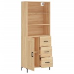 vidaXL Dulap înalt, stejar sonoma, 69,5x34x180 cm, lemn compozit