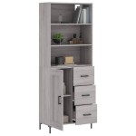 vidaXL Dulap înalt, gri sonoma, 69,5x34x180 cm, lemn compozit