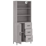vidaXL Dulap înalt, gri sonoma, 69,5x34x180 cm, lemn compozit