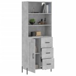 vidaXL Dulap înalt, gri beton, 69,5x34x180, lemn compozit