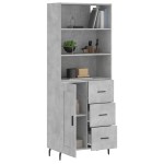 vidaXL Dulap înalt, gri beton, 69,5x34x180, lemn compozit