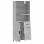 vidaXL Dulap înalt, gri beton, 69,5x34x180, lemn compozit