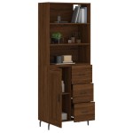 vidaXL Dulap înalt, stejar maro, 69,5x34x180 cm, lemn compozit
