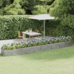 vidaXL Strat înălțat grădină 507x100x36 cm oțel galvanizat