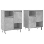 vidaXL Servante, 2 piese, gri beton, lemn prelucrat