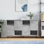 vidaXL Servante, 2 piese, gri beton, lemn prelucrat