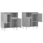 vidaXL Servante, 2 piese, gri beton, lemn prelucrat
