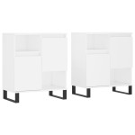 vidaXL Servante, 2 piese, alb, lemn prelucrat