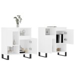vidaXL Servante, 2 piese, alb, lemn prelucrat