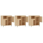 vidaXL Servante, 3 piese, stejar sonoma, lemn prelucrat