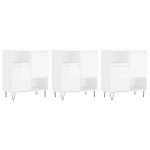 vidaXL Servante, 3 piese, alb extralucios, lemn prelucrat vidaXL Servante, 3 piese, alb extralucios, lemn prelucrat