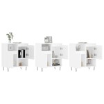 vidaXL Servante, 3 piese, alb extralucios, lemn prelucrat vidaXL Servante, 3 piese, alb extralucios, lemn prelucrat