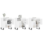 vidaXL Servante, 3 piese, alb, lemn prelucrat vidaXL Servante, 3 piese, alb, lemn prelucrat