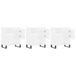 vidaXL Servante, 3 piese, alb, lemn prelucrat vidaXL Servante, 3 piese, alb, lemn prelucrat