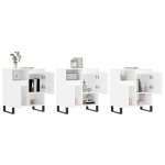 vidaXL Servante, 3 piese, alb extralucios, lemn prelucrat vidaXL Servante, 3 piese, alb extralucios, lemn prelucrat