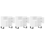 vidaXL Servante, 3 piese, alb extralucios, lemn prelucrat vidaXL Servante, 3 piese, alb extralucios, lemn prelucrat
