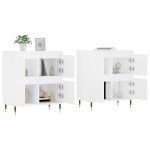 vidaXL Servante, 2 piese, alb, lemn prelucrat