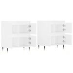 vidaXL Servante, 2 piese, alb, lemn prelucrat