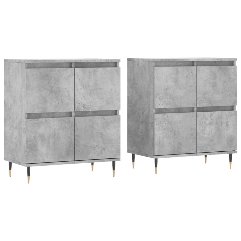vidaXL Servante, 2 piese, gri beton, lemn prelucrat