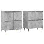 vidaXL Servante, 2 piese, gri beton, lemn prelucrat