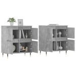 vidaXL Servante, 2 piese, gri beton, lemn prelucrat