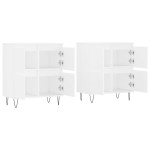 vidaXL Servante, 2 piese, alb, lemn prelucrat