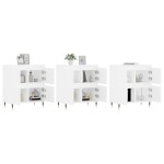 vidaXL Servante, 3 piese, alb, lemn prelucrat vidaXL Servante, 3 piese, alb, lemn prelucrat
