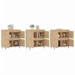 vidaXL Servante, 3 piese, stejar sonoma, lemn prelucrat