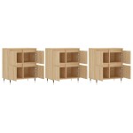 vidaXL Servante, 3 piese, stejar sonoma, lemn prelucrat