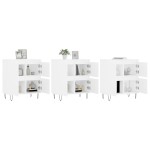 vidaXL Servante, 3 piese, alb, lemn prelucrat vidaXL Servante, 3 piese, alb, lemn prelucrat